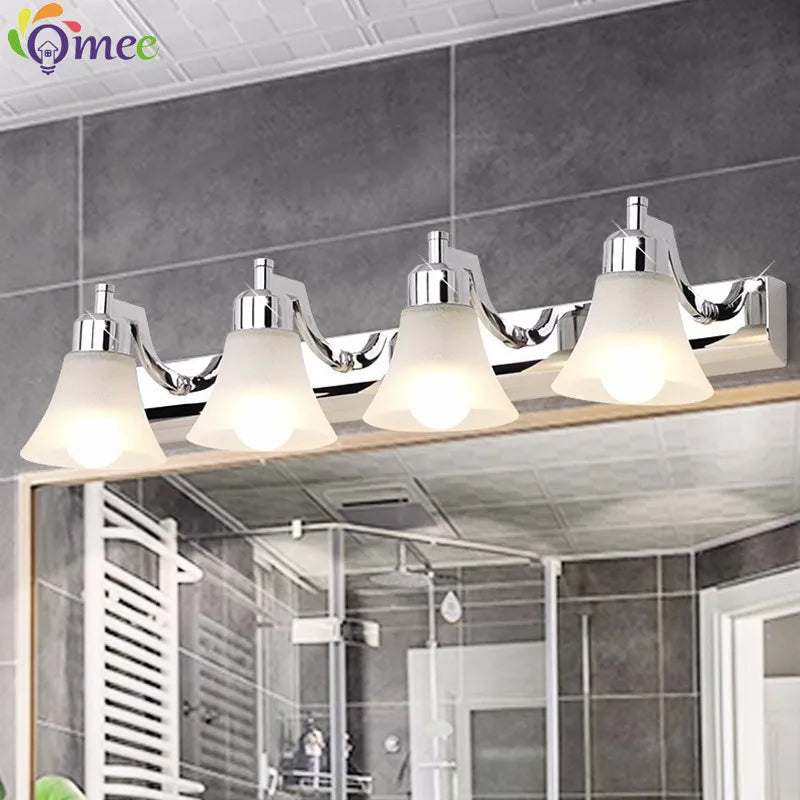 Applique murale Rétro cosmétique miroir LED européenne maquillage lumière vanité salle de bains appliques Chrome armoire - vue 7 sur 23