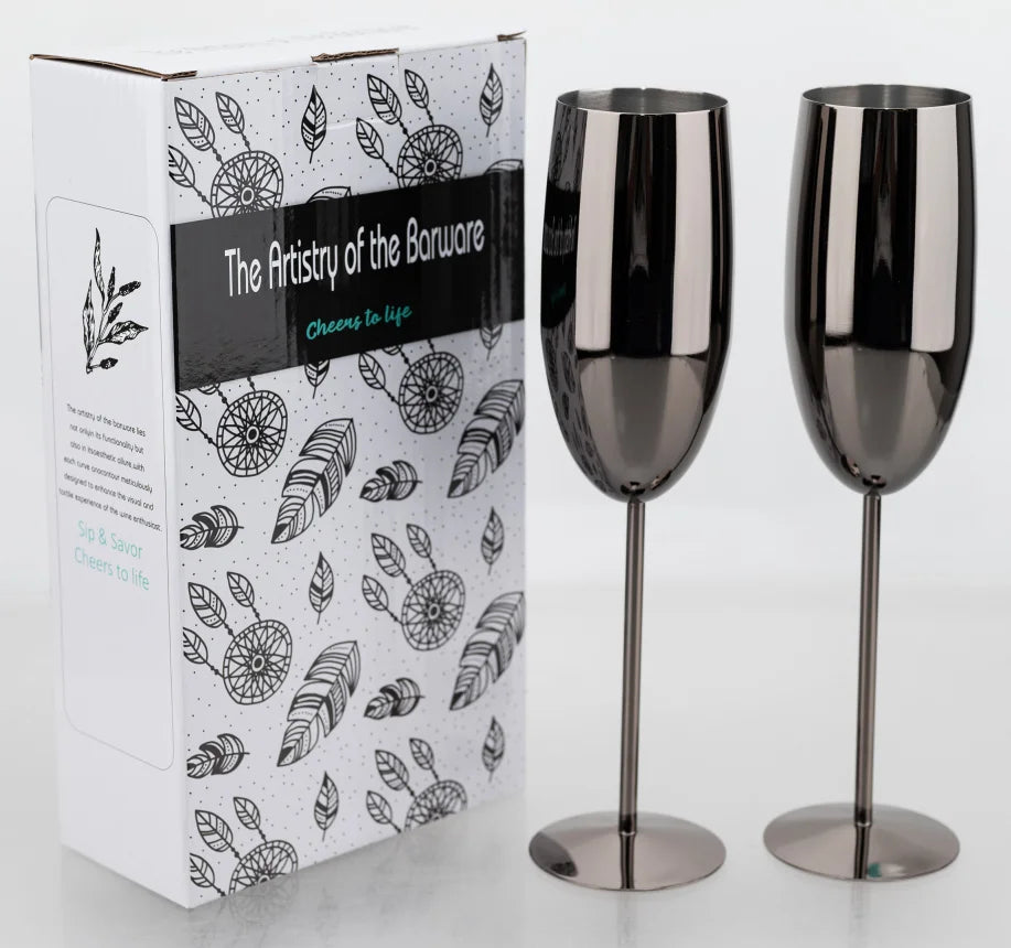 Verre champagne inox texturé coupe cocktail mariage fête