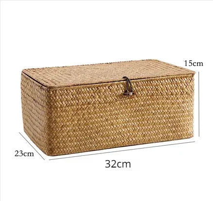 panier de rangement tissé avec couvercle pour bijoux et objets divers - vue 11 sur 11
