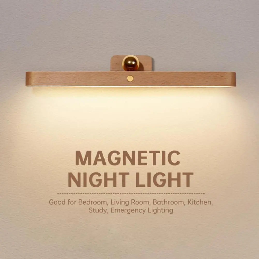 LED en bois veilleuse miroir avant lumière de remplissage Portable Rechargeable magnétique applique murale chambre lampe de chevet - vue 2 sur 6