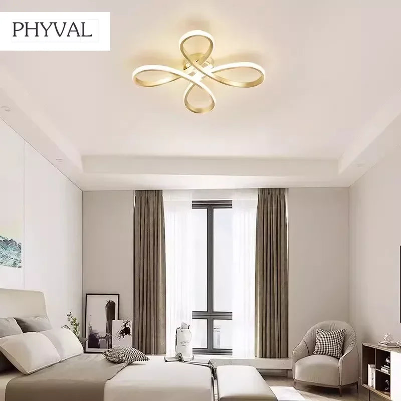 plafonnier led moderne en forme de fleur pour une ambiance créative - vue 4 sur 7