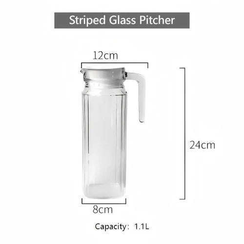 pichet en verre strie carafe eau froide 11l
