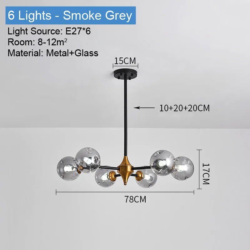 lustre industriel en verre pour intérieur élégant et moderne - vue 10 sur 14