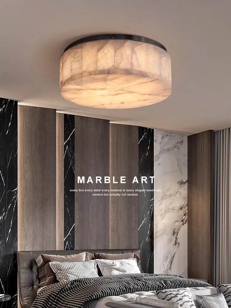 plafonnier led design moderne en marbre naturel haut de gamme - vue 5 sur 12