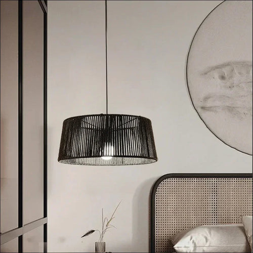 lustre nordique sandyha corde tissée lampes led suspendues