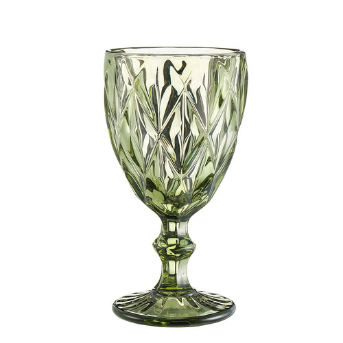 Verre vin relief style rétro verre épais