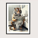 décoration murale humoristique avec animaux sur toilettes