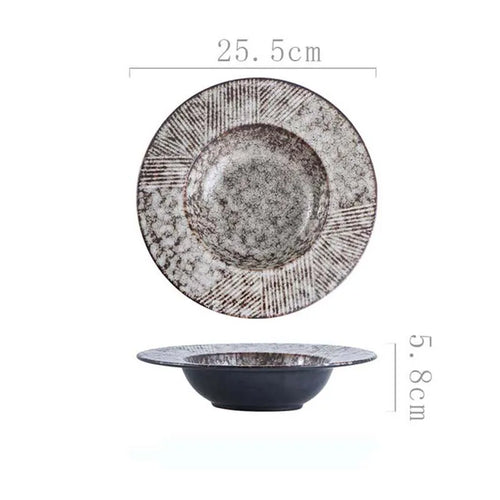 Assiette creuse ceramique style chapeau paille japonais kawaii
