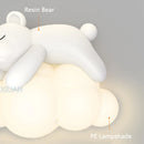 Applique murale ours polaire en forme de nuage blanc