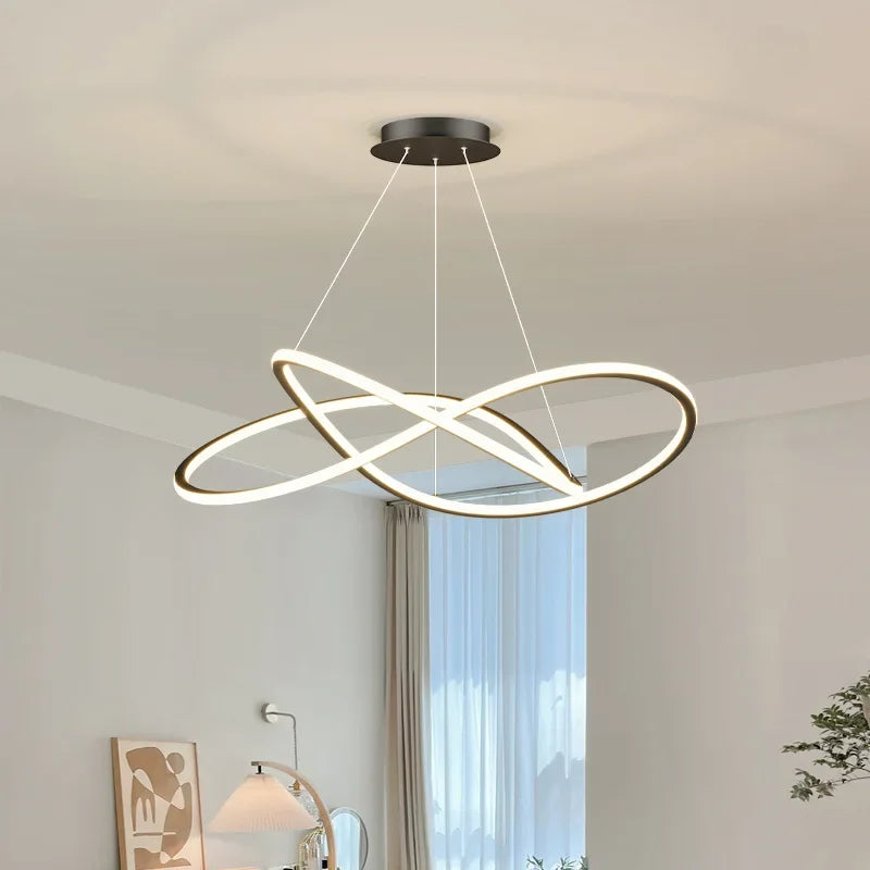 lustre moderne à leds pour décoration intérieure maison - vue 3 sur 12