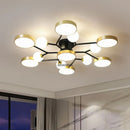lustre led moderne en boule de verre pour décoration maison