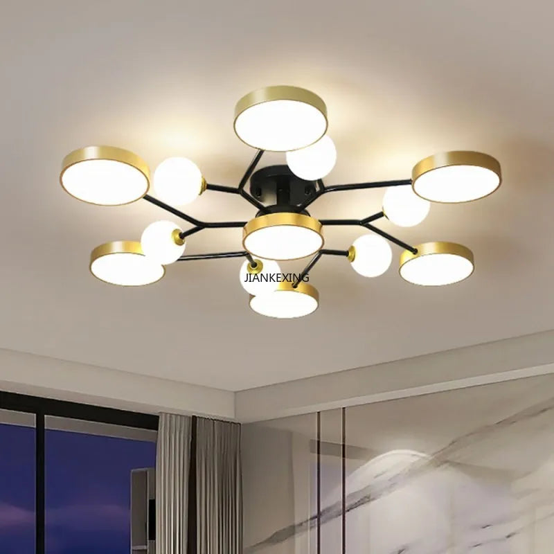 lustre led moderne en boule de verre pour décoration maison - vue 5 sur 10