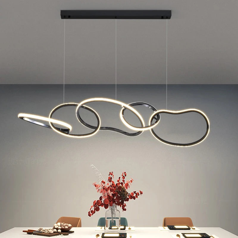 Chambre moderne salle à manger décorative led plafonniers lampes suspendues éclairage intérieur éclairage intérieur plafonnier lustre - vue 6 sur 7