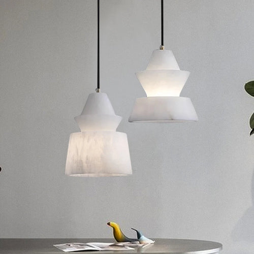 suspension moderne en marbre naturel et cuivre design élégant - vue 2 sur 8