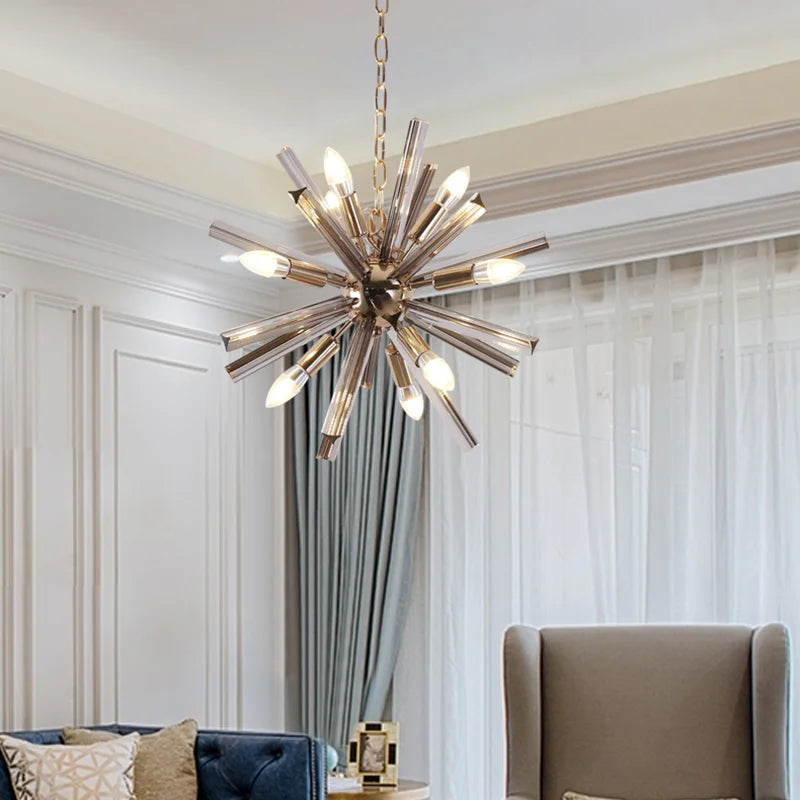 suspension moderne en cristal style sputnik pour décoration intérieure - vue 4 sur 7