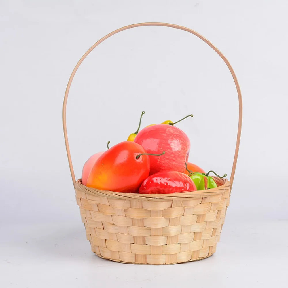 panier de rangement fait main en rotin multifonction pour cuisine ou fleurs - vue 5 sur 12