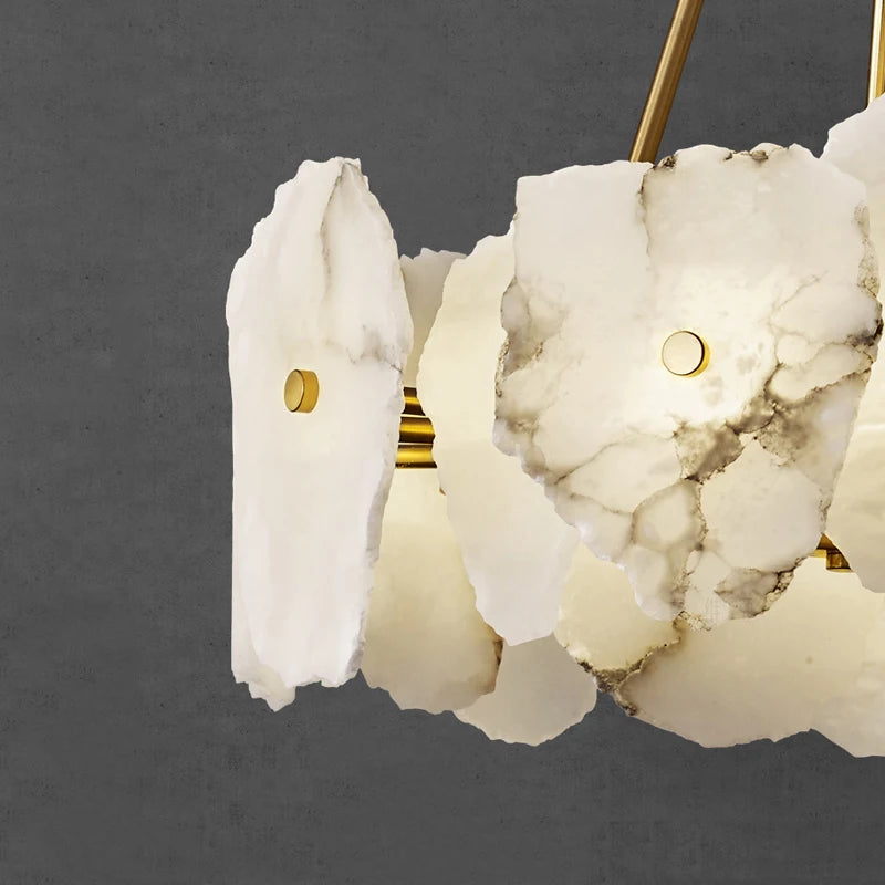 lustre en marbre naturel de luxe led pour bar et restaurant - vue 6 sur 6