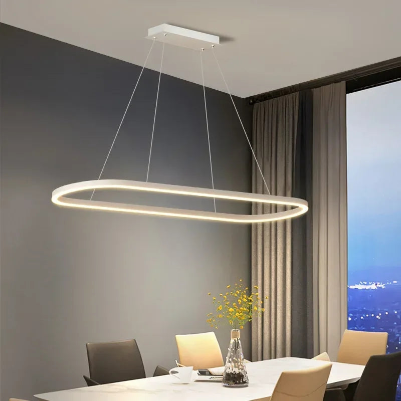 Lustre LED design moderne décoratif idéal hôtel - vue 5 sur 19