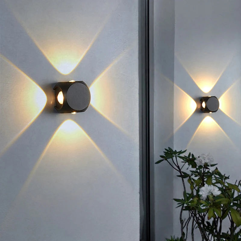 applique murale led hémisphère quatre côtés pour extérieur et balcon
