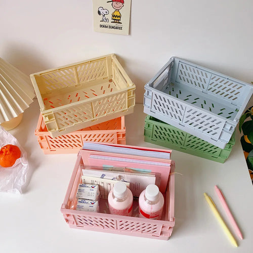 panier pliable empilable pour rangement maquillage bijoux jouets - vue 3 sur 19
