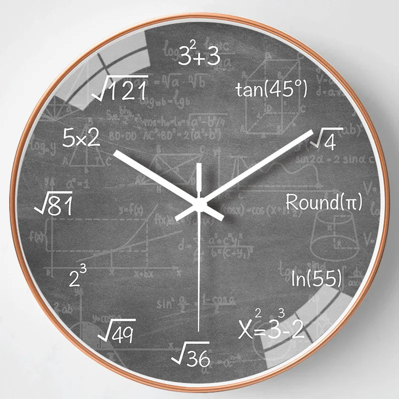 horloge murale mathématiques tableau noir décoration scolaire enfants - vue 9 sur 11