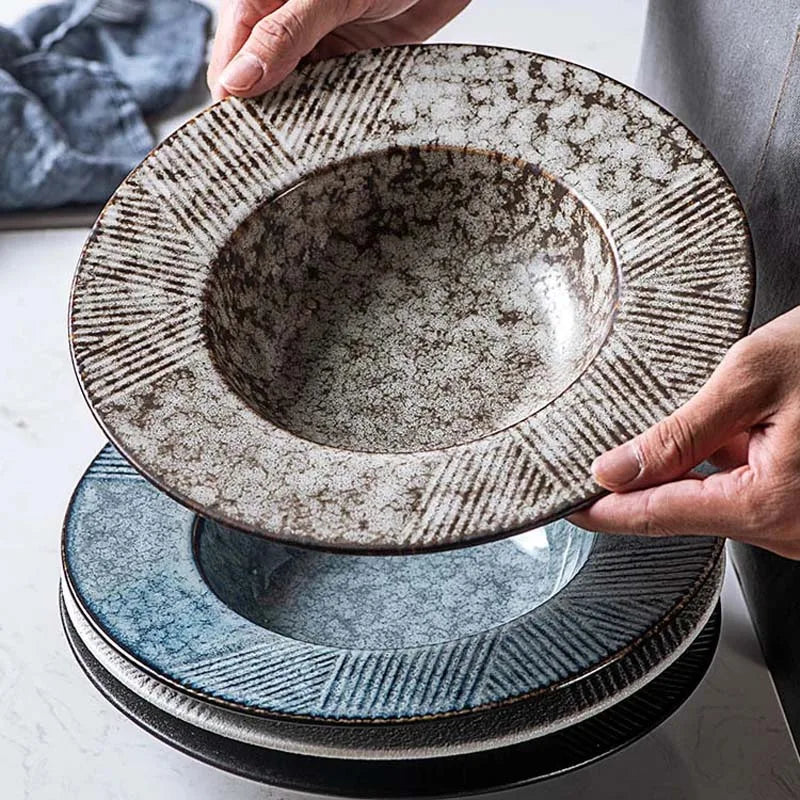 Assiette creuse ceramique style chapeau paille japonais kawaii - vue 4 sur 6