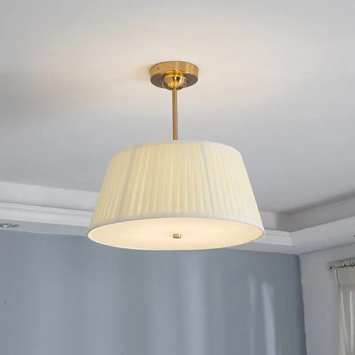 Plafonnier en tissu Simple nordique tout en cuivre