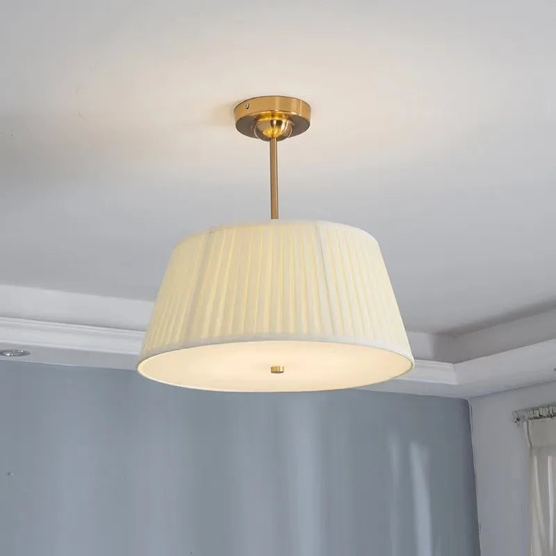 Plafonnier en tissu Simple nordique tout en cuivre - vue 2 sur 11