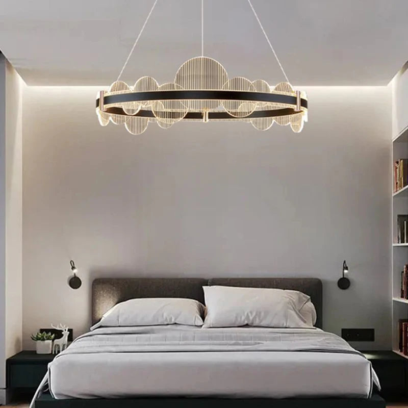 lustre acrylique avec télécommande et intensité réglable pour divers espaces - vue 5 sur 11