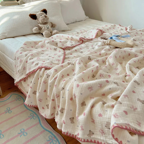 plaid coton gaufré motifs carreaux enfants été maison