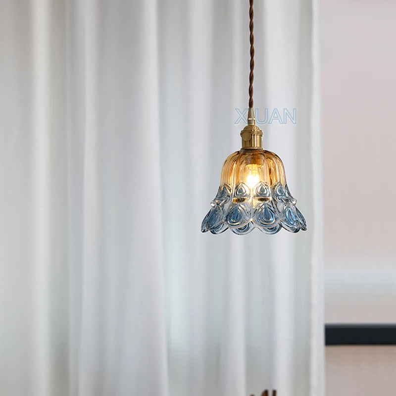 suspension en verre appliques chevet lumière suspendue - vue 6 sur 8