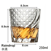 Verres whisky relief épais style cristal résistants élégants