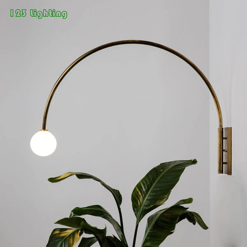 applique murale led courbée métal doré g9 - vue 2 sur 9