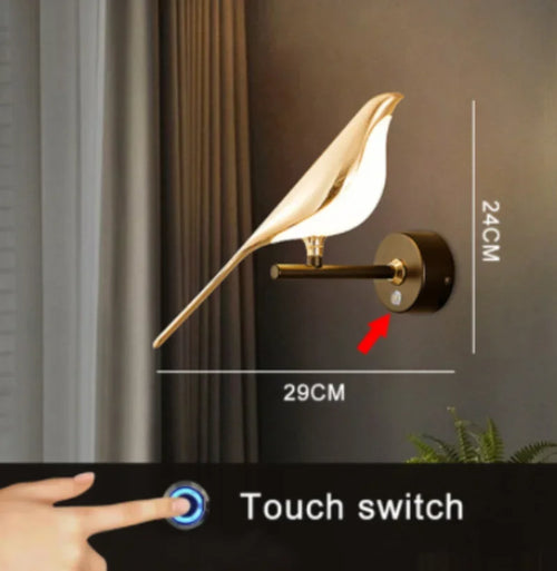 golden bird applique murale led rotative 	 suspendue - vue 5 sur 7