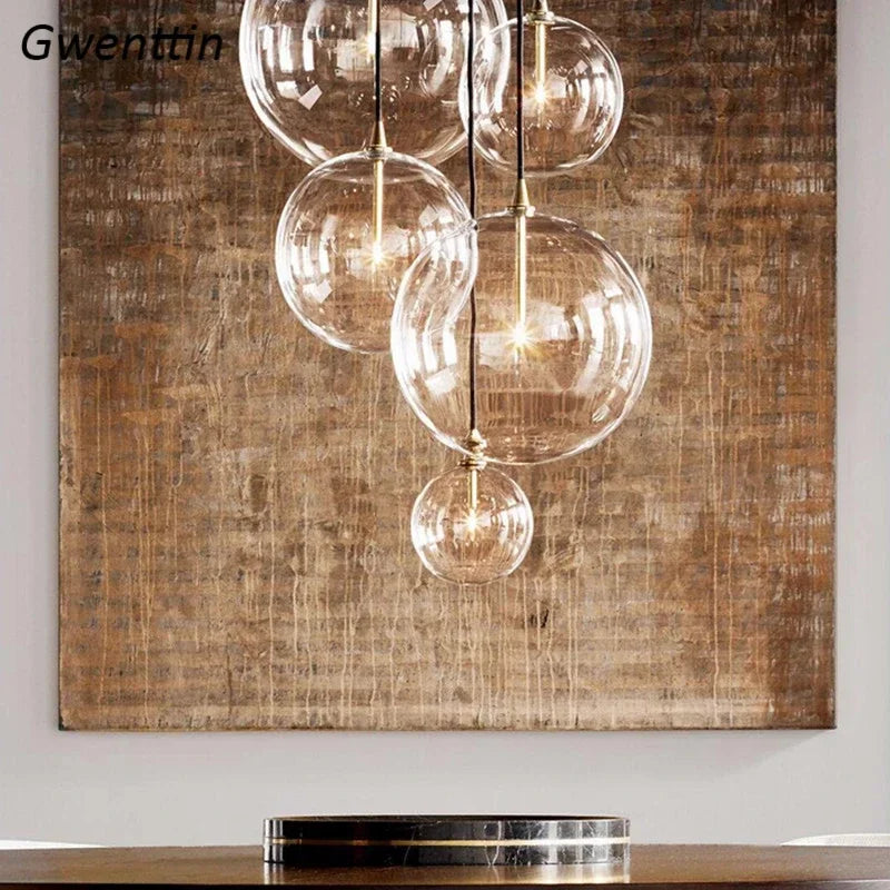 suspension en verre transparent pour un éclairage moderne décoratif - vue 3 sur 10