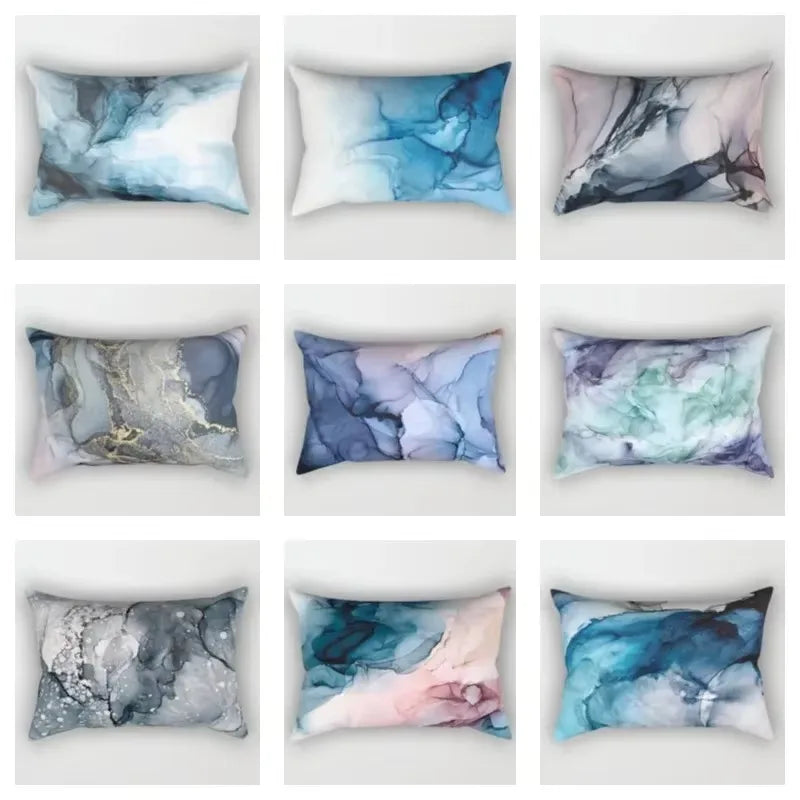 taie d'oreiller rectangulaire en polyester style aquarelle chinois