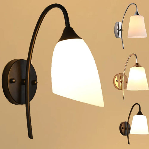 lampe de chevet américaine antique en verre et fer led pour hôtel