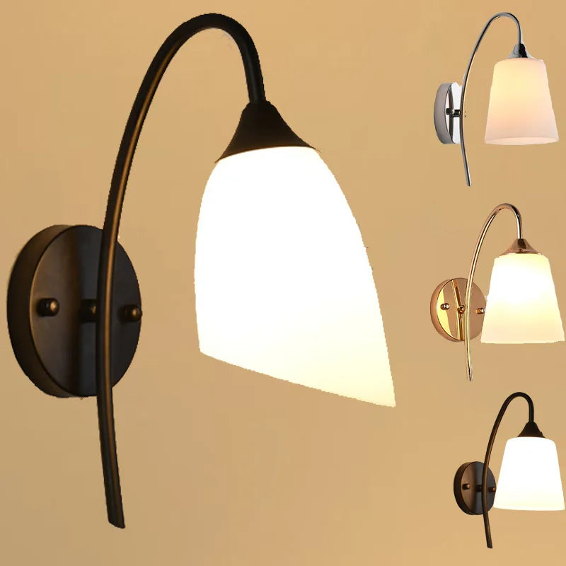 lampe de chevet américaine antique en verre et fer led pour hôtel - vue 2 sur 9