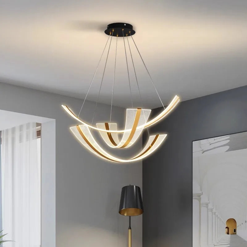 lustre led décoratif moderne pour éclairage intérieur - vue 3 sur 9