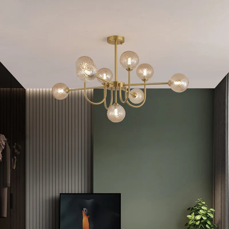 lustre led design moderne en forme de haricot magique - vue 6 sur 9