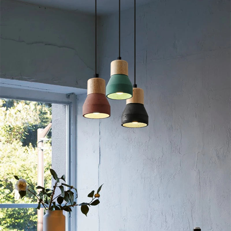 macaron ciment suspension lumières vintage pour restaurant - vue 4 sur 12