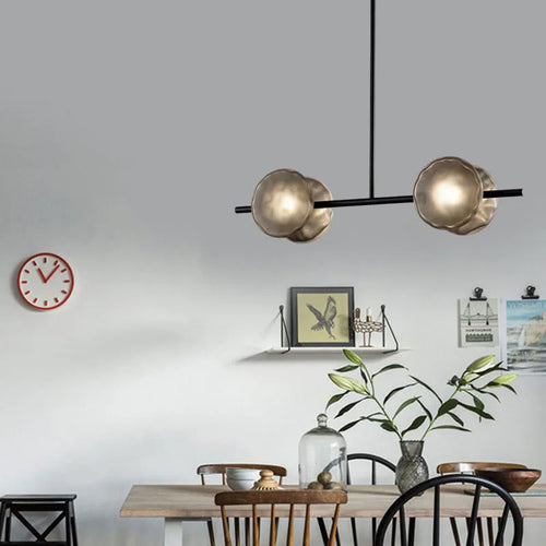 suspension moderne en verre et métal hauteur réglable - vue 5 sur 7