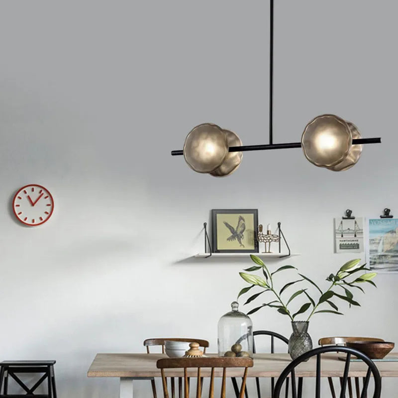 suspension moderne en verre et métal hauteur réglable - vue 4 sur 7