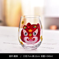 Verres à vin hauts motifs floraux dessinés lot