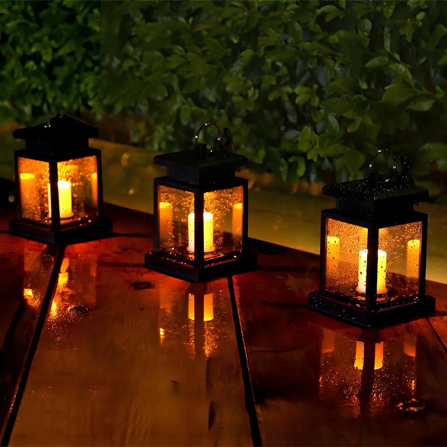 LED lumières solaires bougie lanterne extérieure palais lanterne lampe de jardin avec crochet paysage éclairage lampadaires étanche noël - vue 5 sur 7