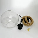 corde de chanvre avec boule de verre lumière led tissage à la main