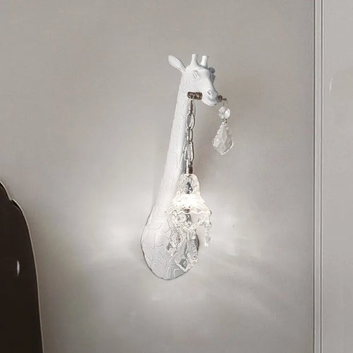applique murale girafe en résine et cristal à led décorative - vue 2 sur 7