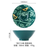 Bol ramen en céramique motif floral 1 2l
