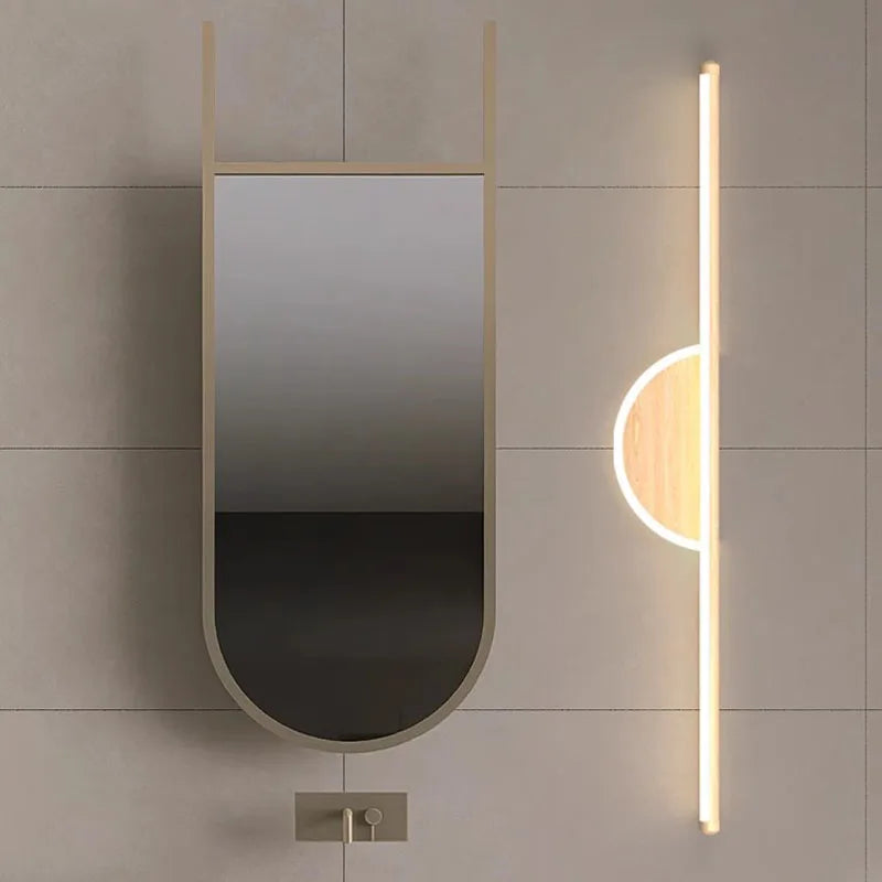 applique murale led moderne grain de bois décoration intérieure - vue 4 sur 21
