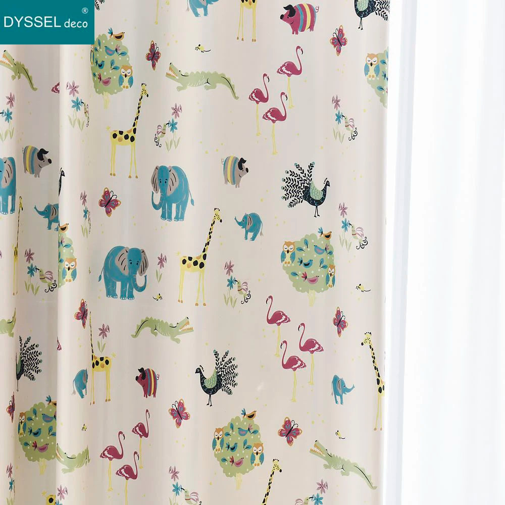 Rideau chambre enfant tulle animaux style européen - vue 7 sur 10